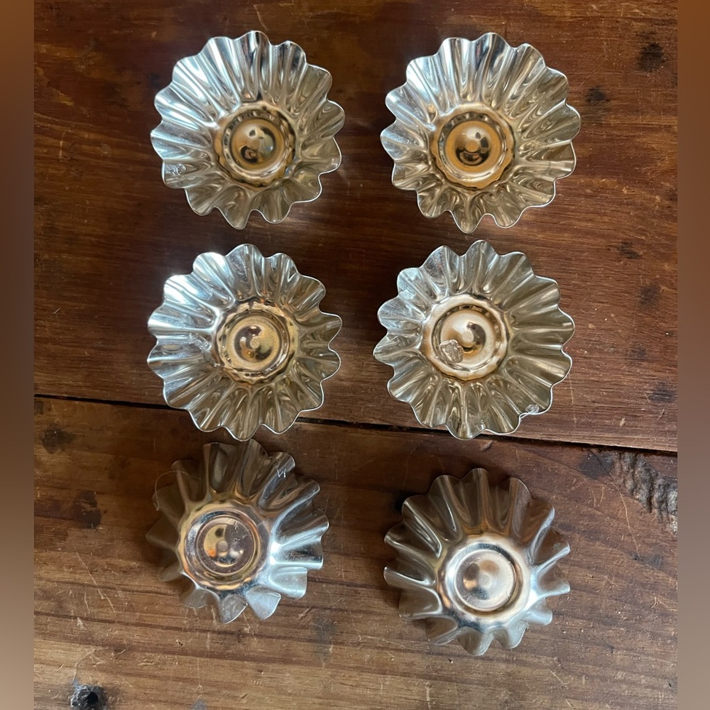 Silver Fluted Metal Tartlet Molds - Set of 6